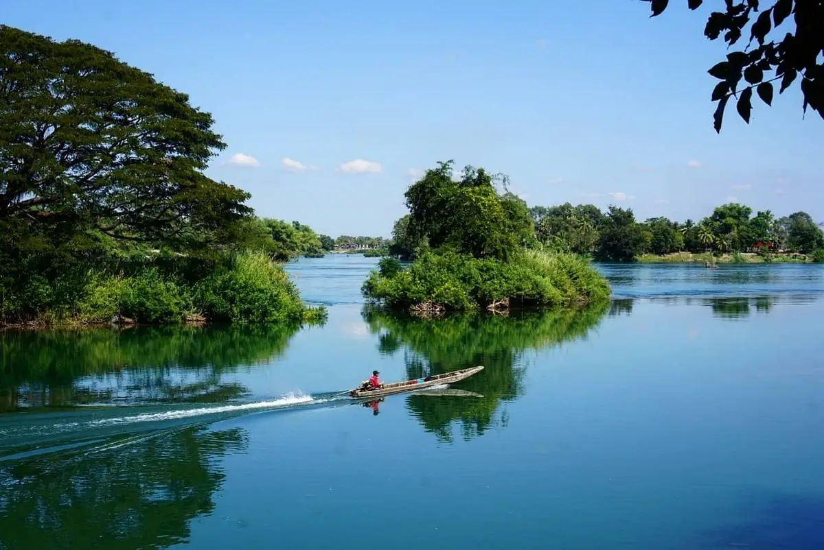 라오스 남부 시판돈 돈콩 섬