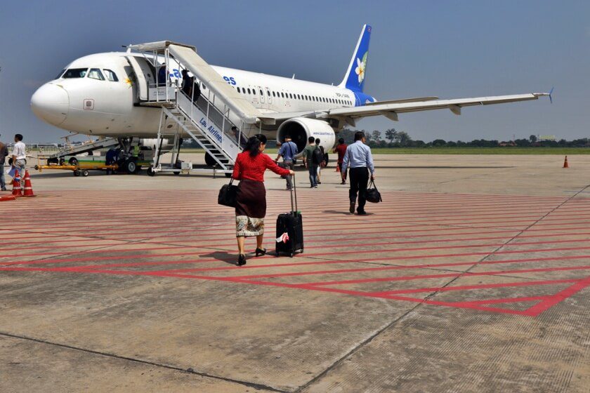 라오스 비엔티안 국제공항 비랭기 모습