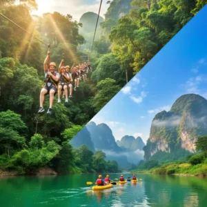 라오스 방비엥 카약 짚라인