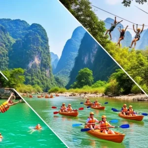 방비엥 '원데이투어1'-짚라인·카약킹·블루라군1 체험