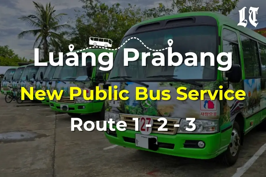 라오스 루앙프라방 시내버스 노선 안내 포스터