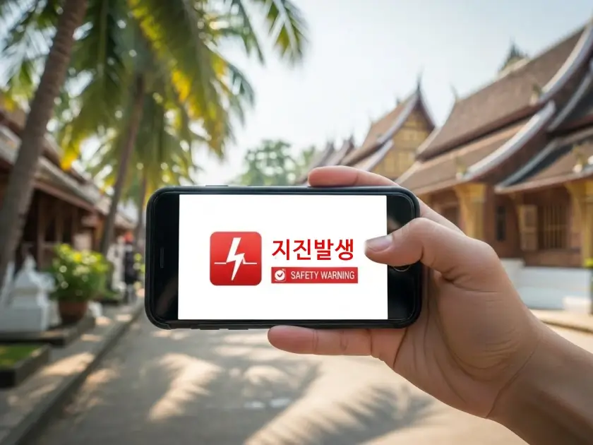 라오스 여행 안전, 지진 발생 경고 문자